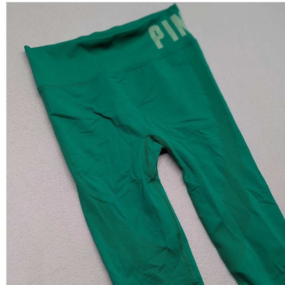 Victorias Secret PINK Active Green Seamless High Waist Logo Leggings Medium